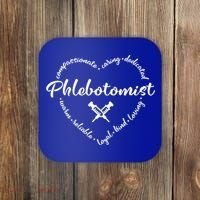 Phlebotomist Life Heart Caring Dedicated Loyal Phlebotomy Gift Coaster thumb 0