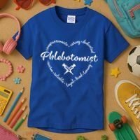 Phlebotomist Life Heart Caring Dedicated Loyal Phlebotomy Gift Kids T-Shirt thumb 3