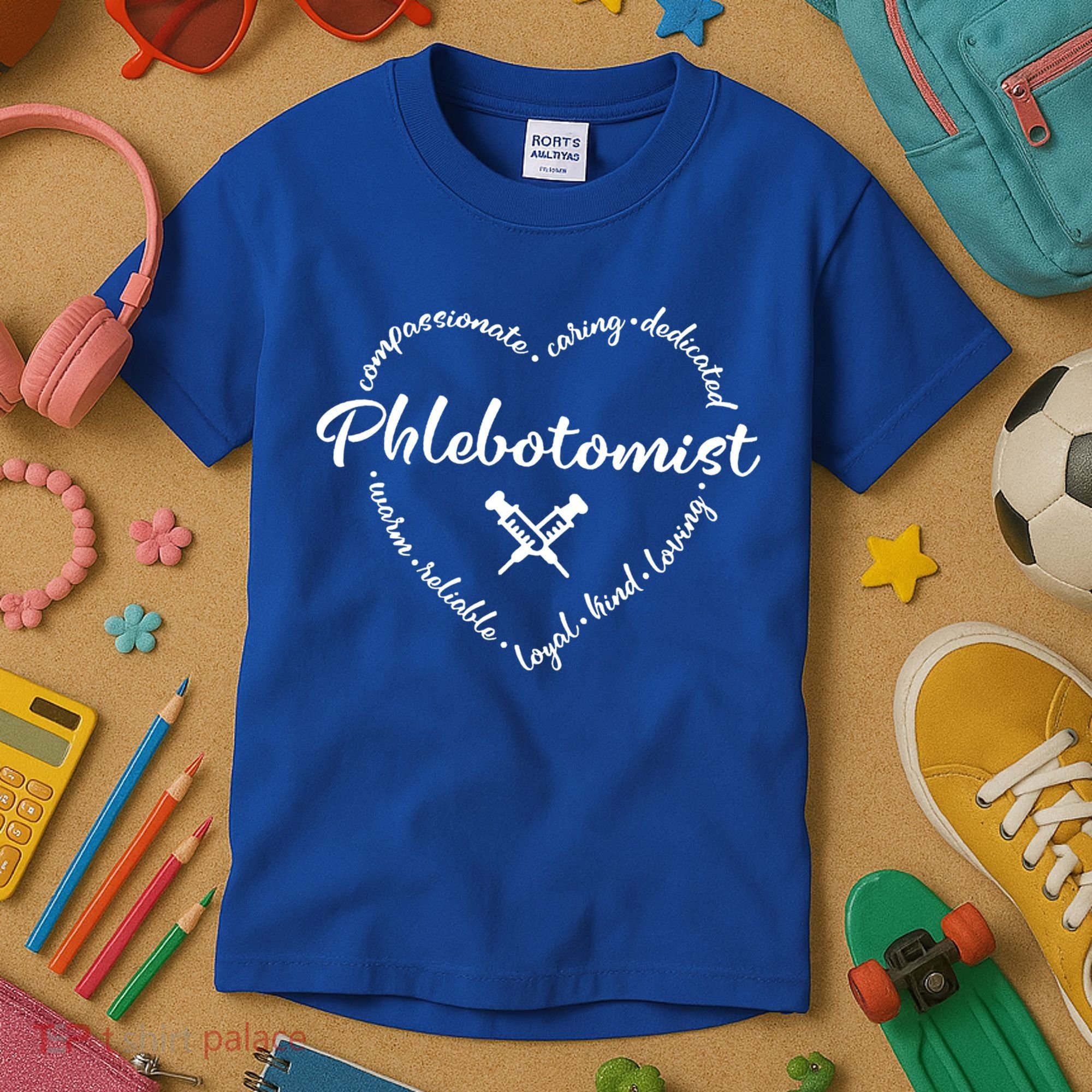 Phlebotomist Life Heart Caring Dedicated Loyal Phlebotomy Gift Kids T-Shirt
