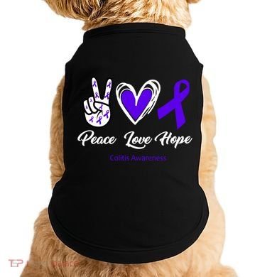 Peace Love Hope Colitis Awareness Doggie Tank