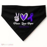 Peace Love Hope Colitis Awareness USA-Made Doggie Bandana thumb 0