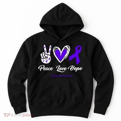 Peace Love Hope Colitis Awareness Hoodie
