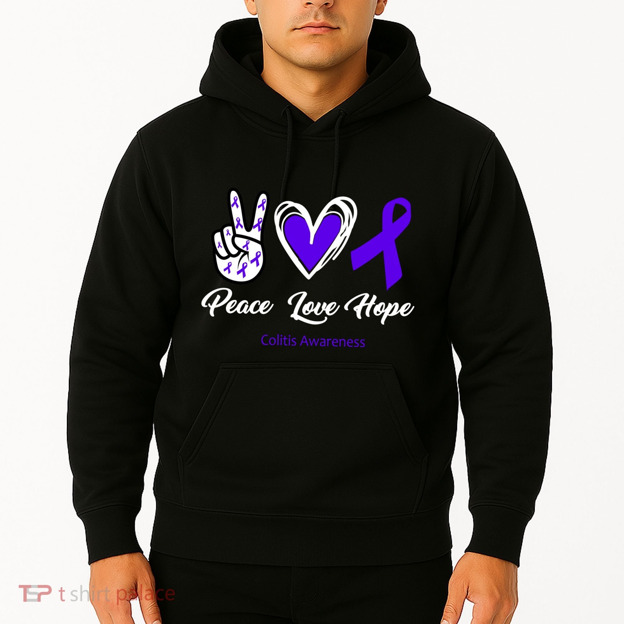 Peace Love Hope Colitis Awareness Hoodie