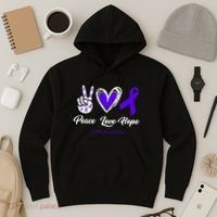 Peace Love Hope Colitis Awareness Hoodie thumb 3