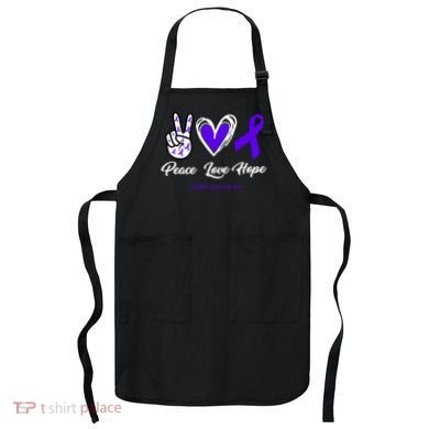 Peace Love Hope Colitis Awareness Apron