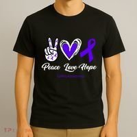 Peace Love Hope Colitis Awareness T-Shirt thumb 3