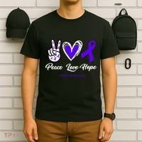 Peace Love Hope Colitis Awareness T-Shirt thumb 6