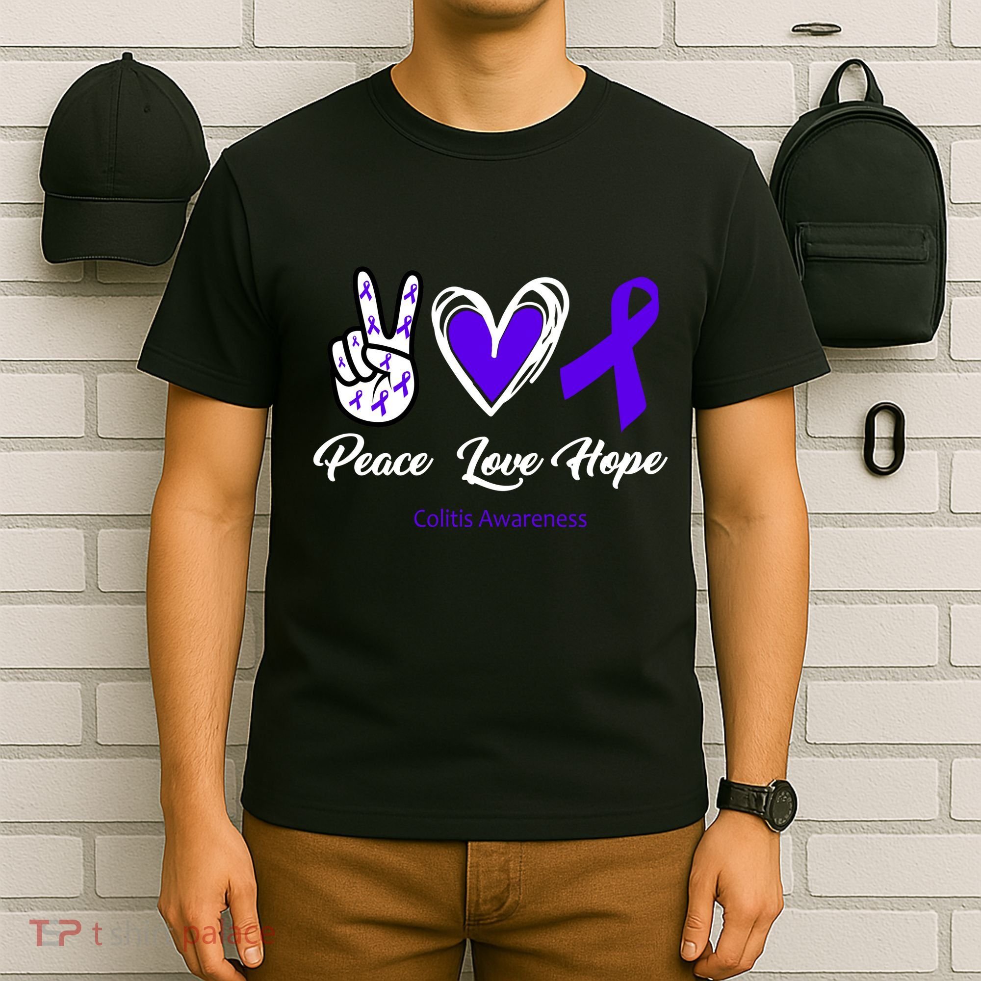 Peace Love Hope Colitis Awareness T-Shirt