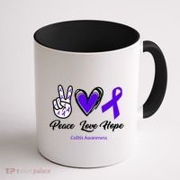 Peace Love Hope Colitis Awareness Coffee Mug thumb 1