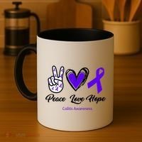 Peace Love Hope Colitis Awareness Coffee Mug thumb 4