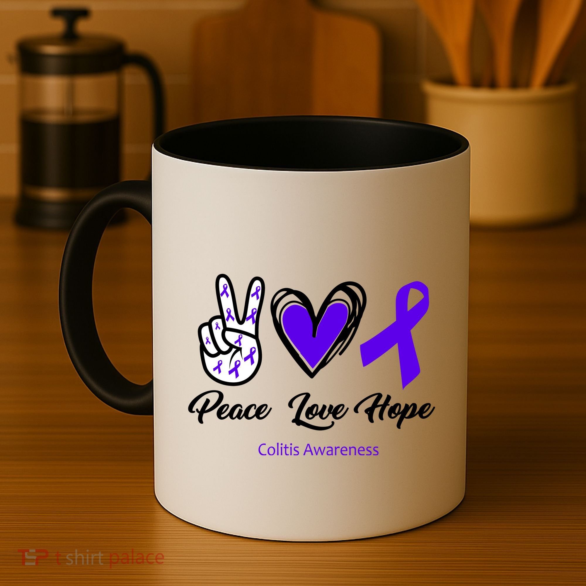 Peace Love Hope Colitis Awareness Coffee Mug