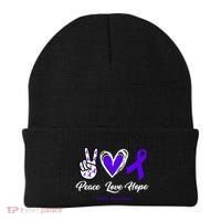 Peace Love Hope Colitis Awareness Beanie thumb 0