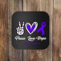 Peace Love Hope Colitis Awareness Coaster thumb 0