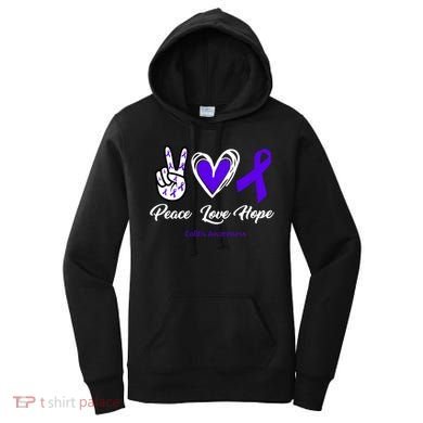 Peace Love Hope Colitis Awareness Women's Hoodie