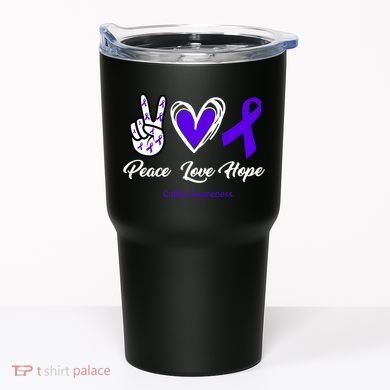 Peace Love Hope Colitis Awareness Tumbler
