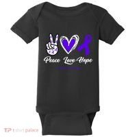 Peace Love Hope Colitis Awareness Baby Bodysuit thumb 0