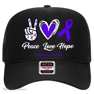 Peace Love Hope Colitis Awareness Hat
