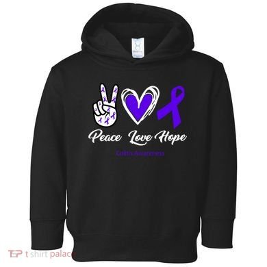 Peace Love Hope Colitis Awareness Toddler Hoodie