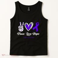 Peace Love Hope Colitis Awareness Tank Top thumb 2