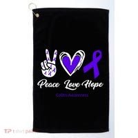 Peace Love Hope Colitis Awareness Golf Towel thumb 0