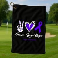 Peace Love Hope Colitis Awareness Golf Towel thumb 1