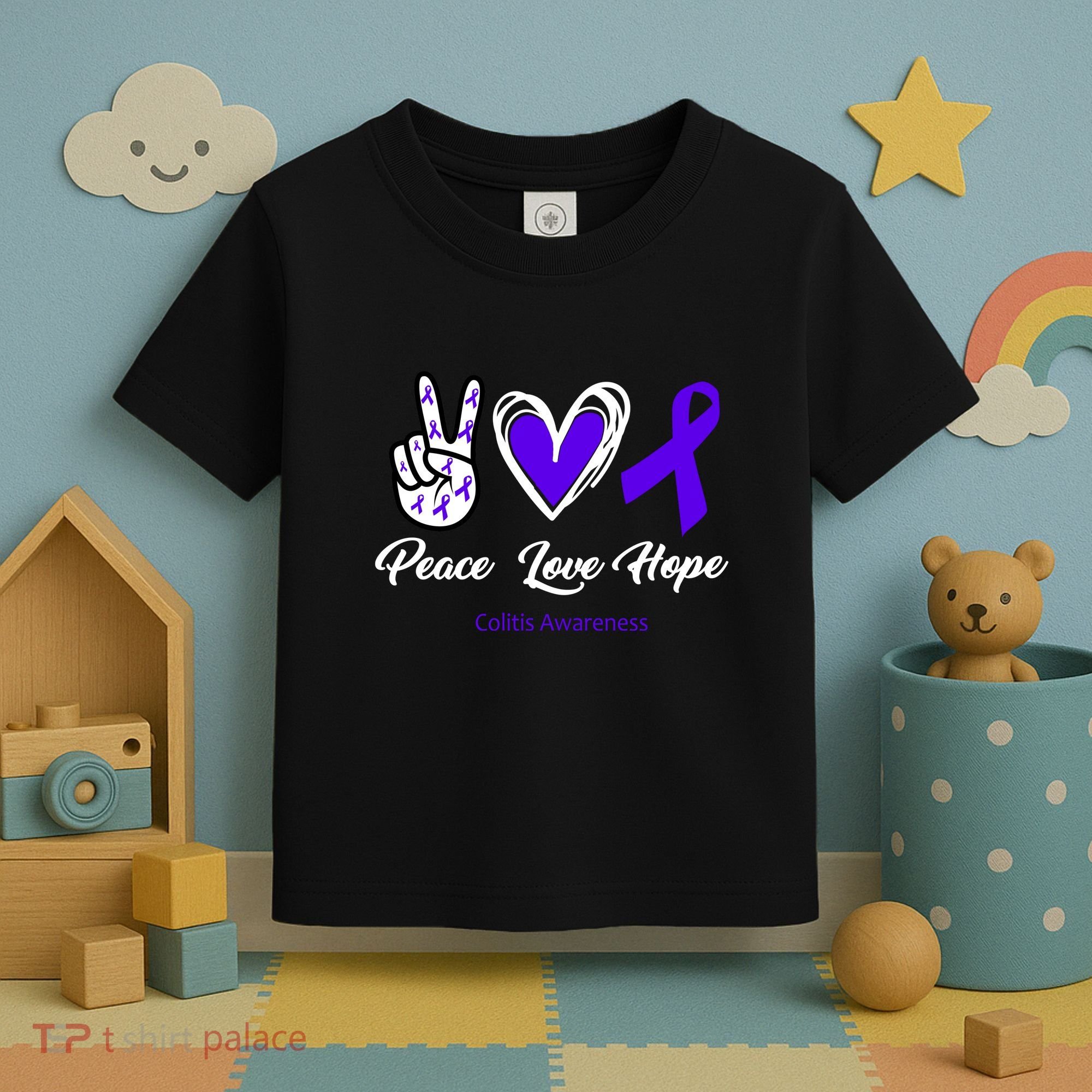 Peace Love Hope Colitis Awareness Toddler T-Shirt