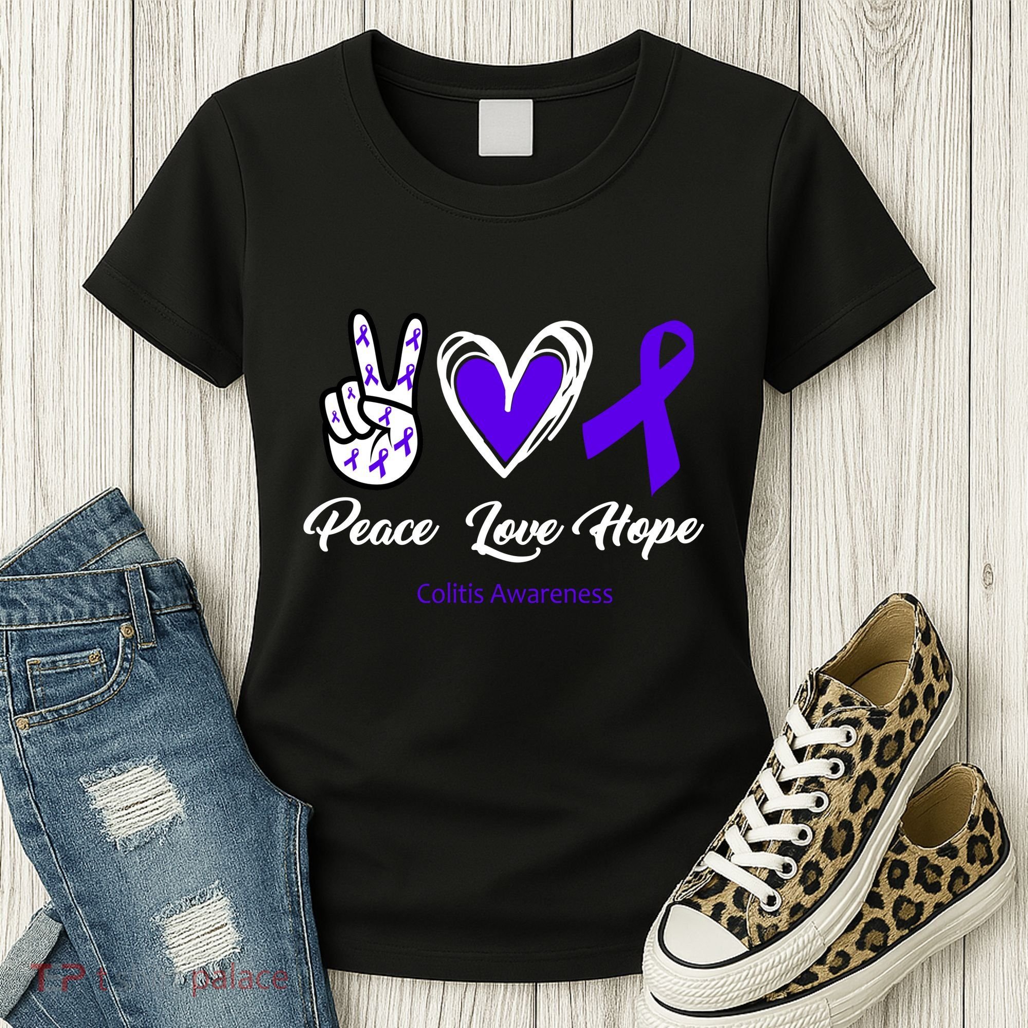 Peace Love Hope Colitis Awareness Women's T-Shirt