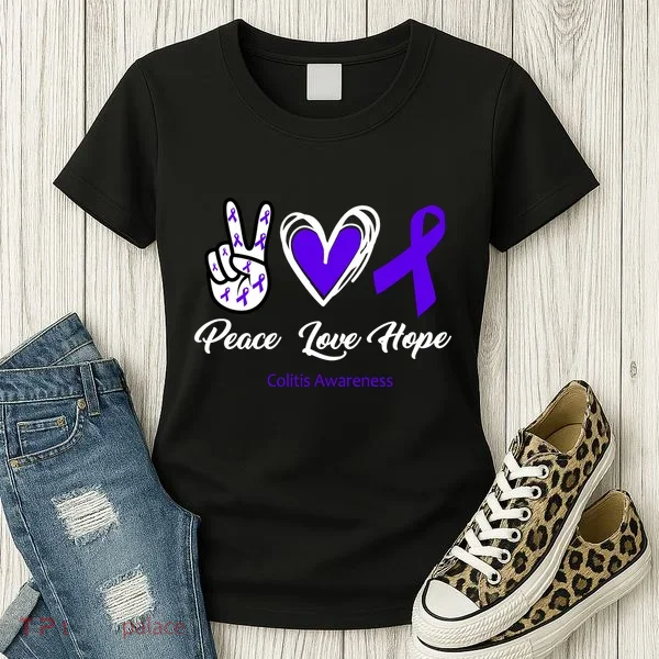 Peace Love Hope Colitis Awareness Women's T-Shirt