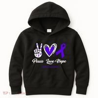 Peace Love Hope Colitis Awareness Kids Hoodie thumb 0