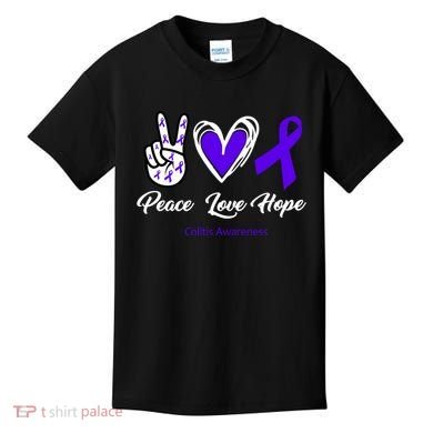 Peace Love Hope Colitis Awareness Kids T-Shirt
