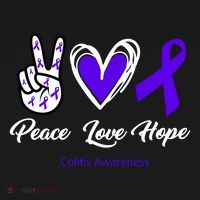 Peace Love Hope Colitis Awareness Kids T-Shirt thumb 4