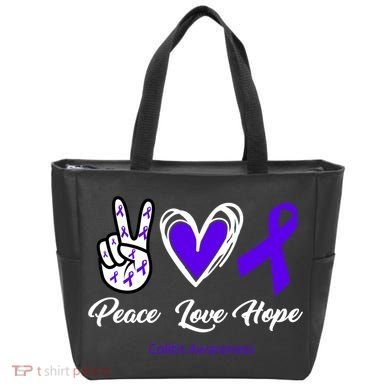 Peace Love Hope Colitis Awareness Tote Bag