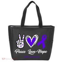 Peace Love Hope Colitis Awareness Tote Bag thumb 0