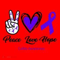 Peace Love Hope Colitis Awareness Santa Hat thumb 1