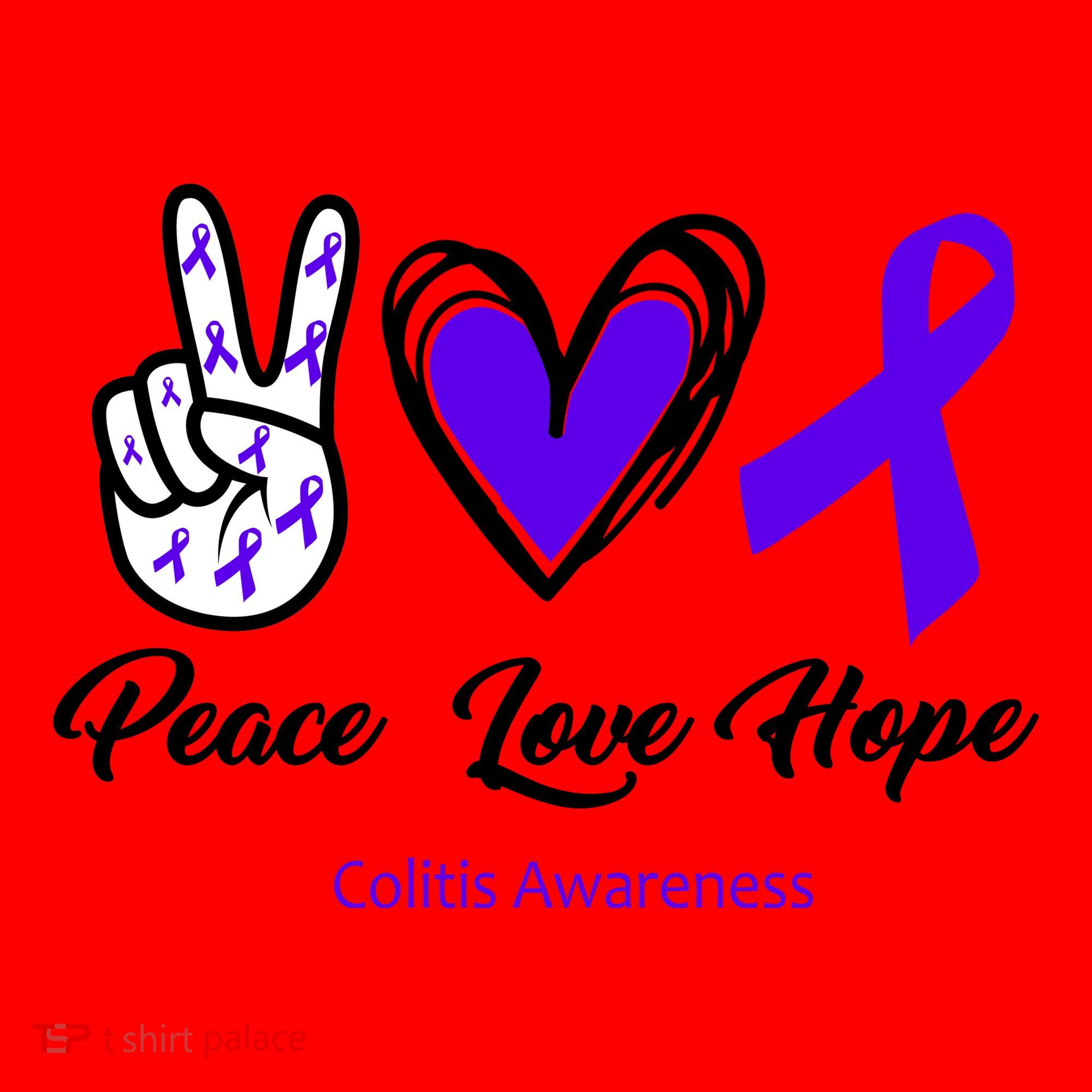 Peace Love Hope Colitis Awareness Santa Hat