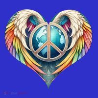 Peace Love Heart Angel And Earth In Rainbow Colors Gift T-Shirt thumb 7