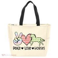 Peace Love Horses Gift Tote Bag thumb 0