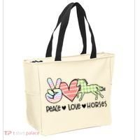 Peace Love Horses Gift Tote Bag thumb 2