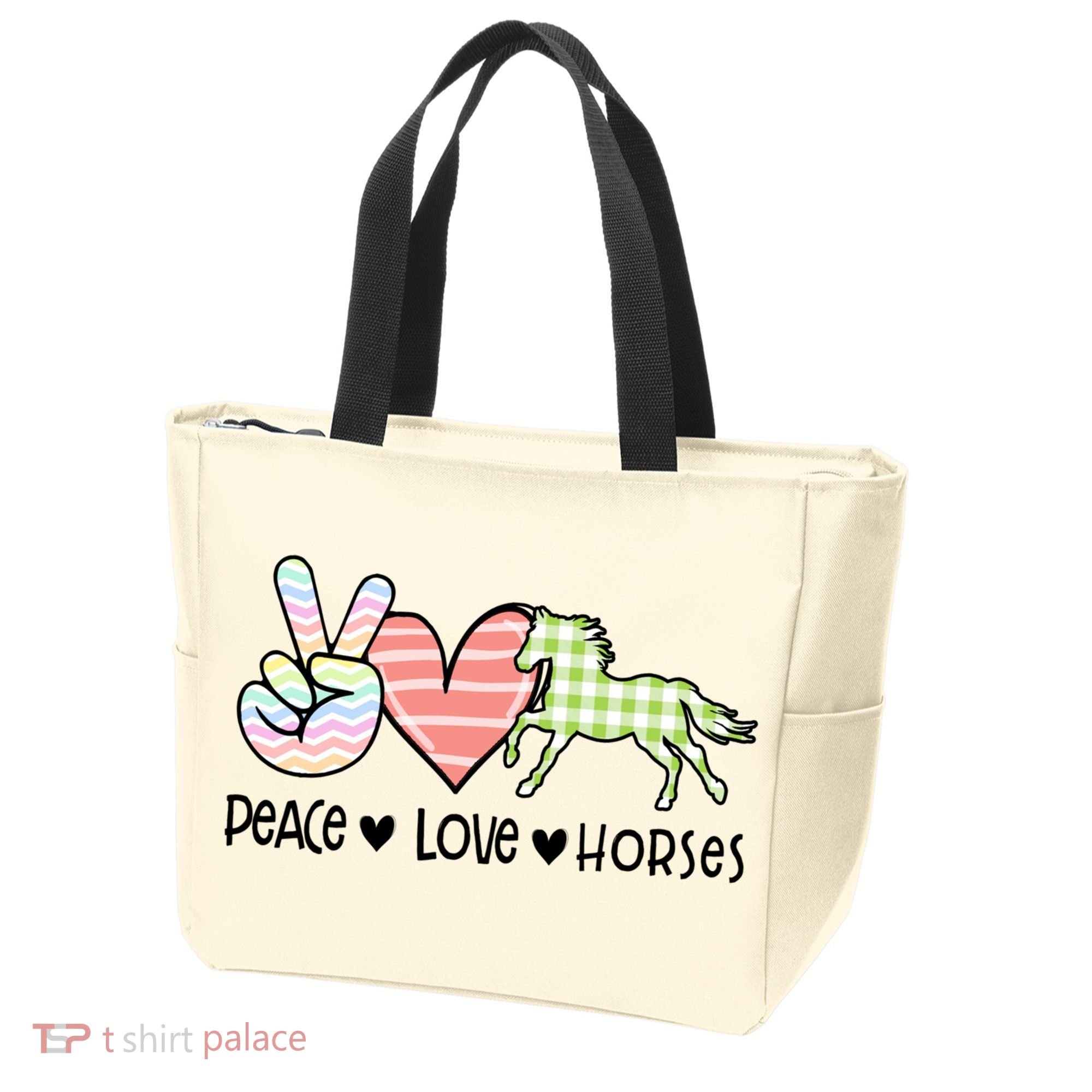 Peace Love Horses Gift Tote Bag