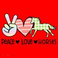 Peace Love Horses Gift Santa Hat thumb 1