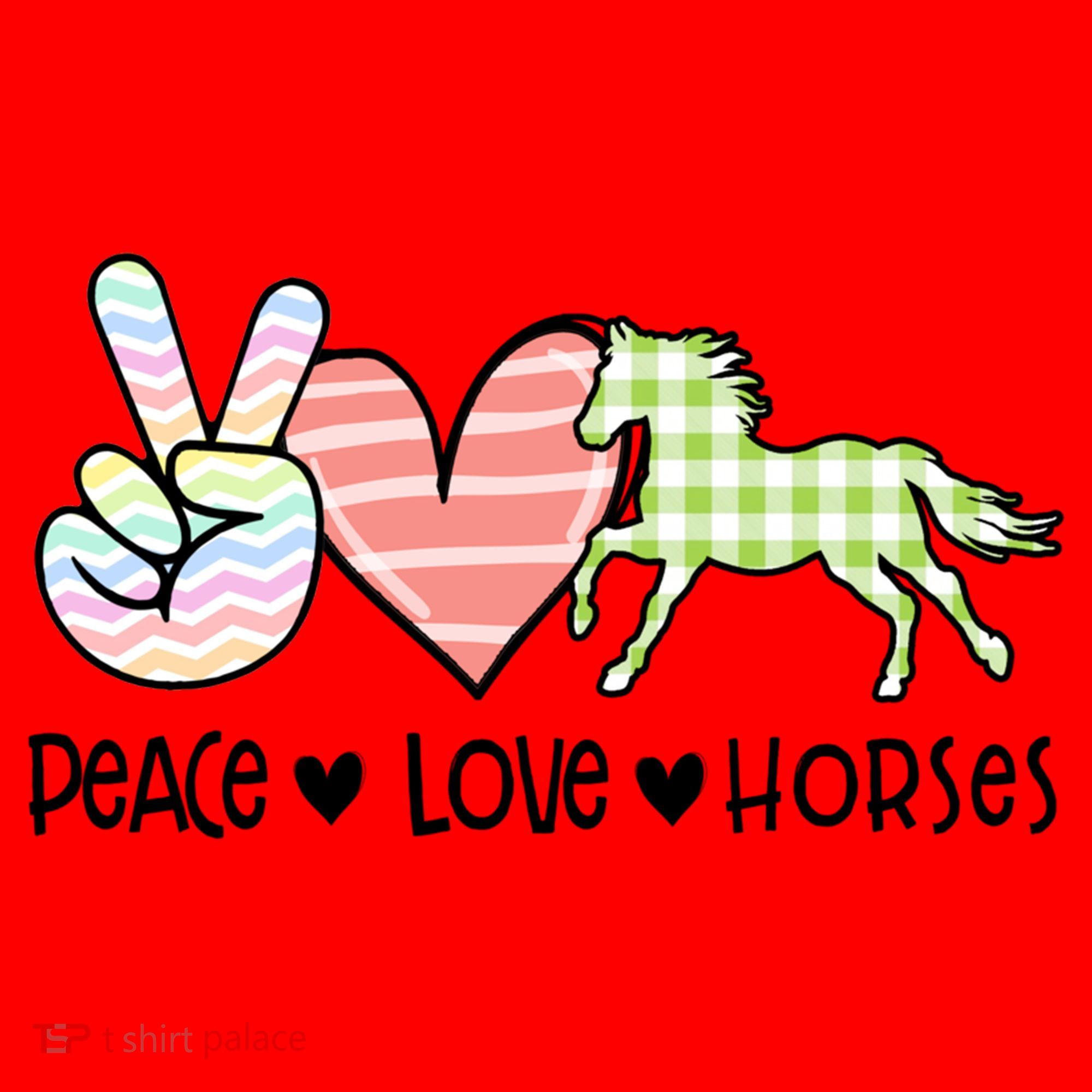 Peace Love Horses Gift Santa Hat