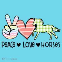 Peace Love Horses Gift Long Sleeve Shirt thumb 2