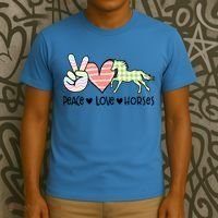 Peace Love Horses Gift T-Shirt thumb 3