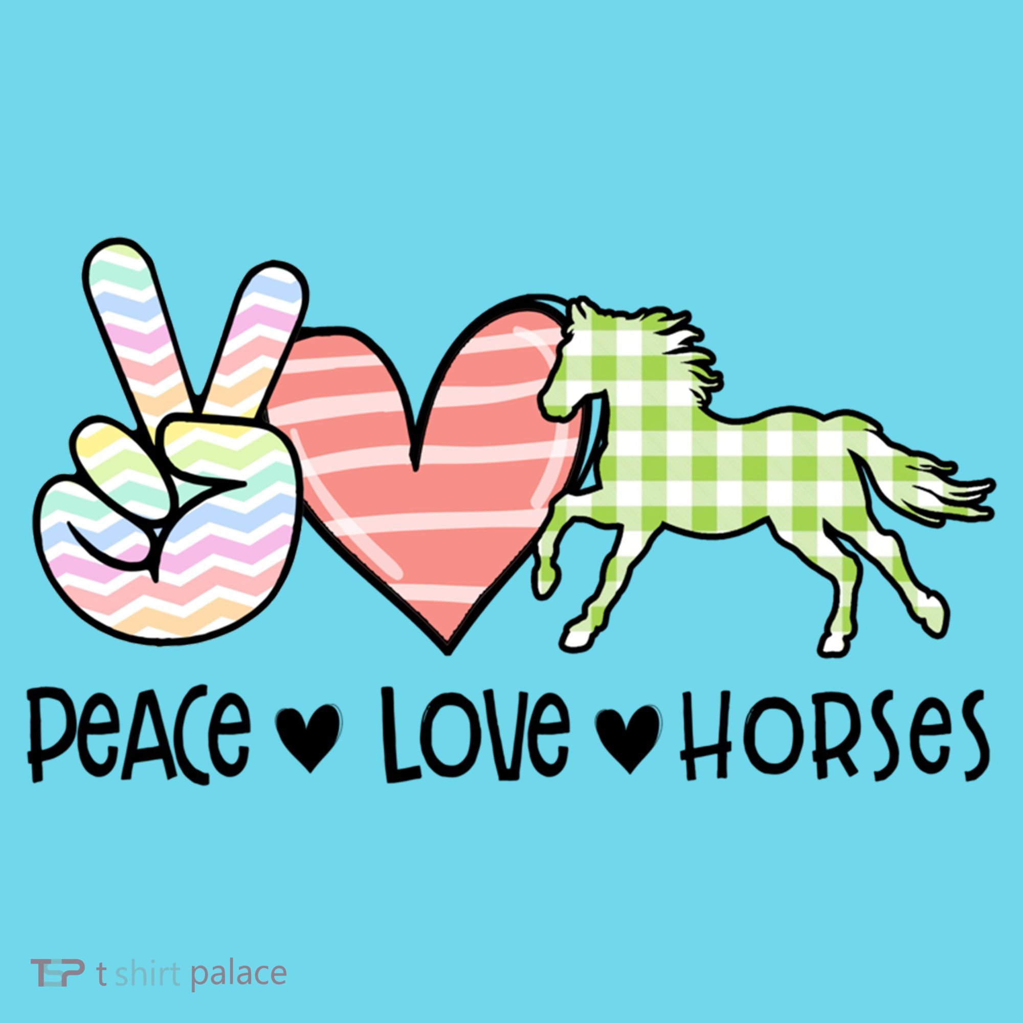 Peace Love Horses Gift Button