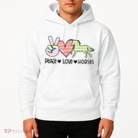 Peace Love Horses Gift Hoodie thumb 2