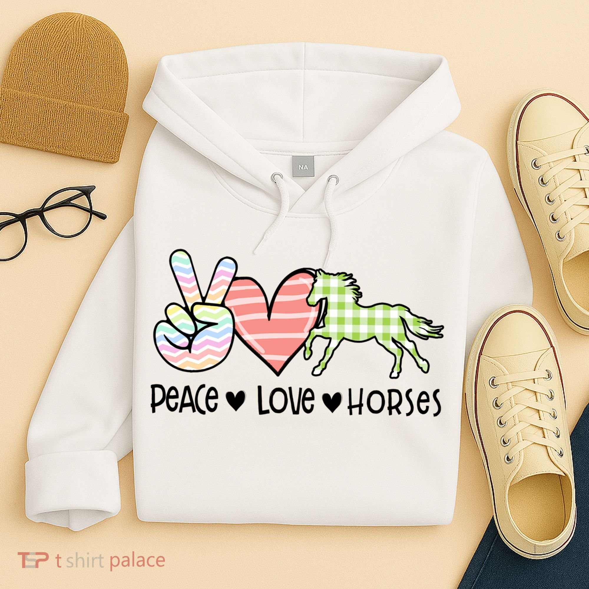 Peace Love Horses Gift Hoodie