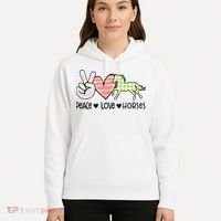 Peace Love Horses Gift Hoodie thumb 5