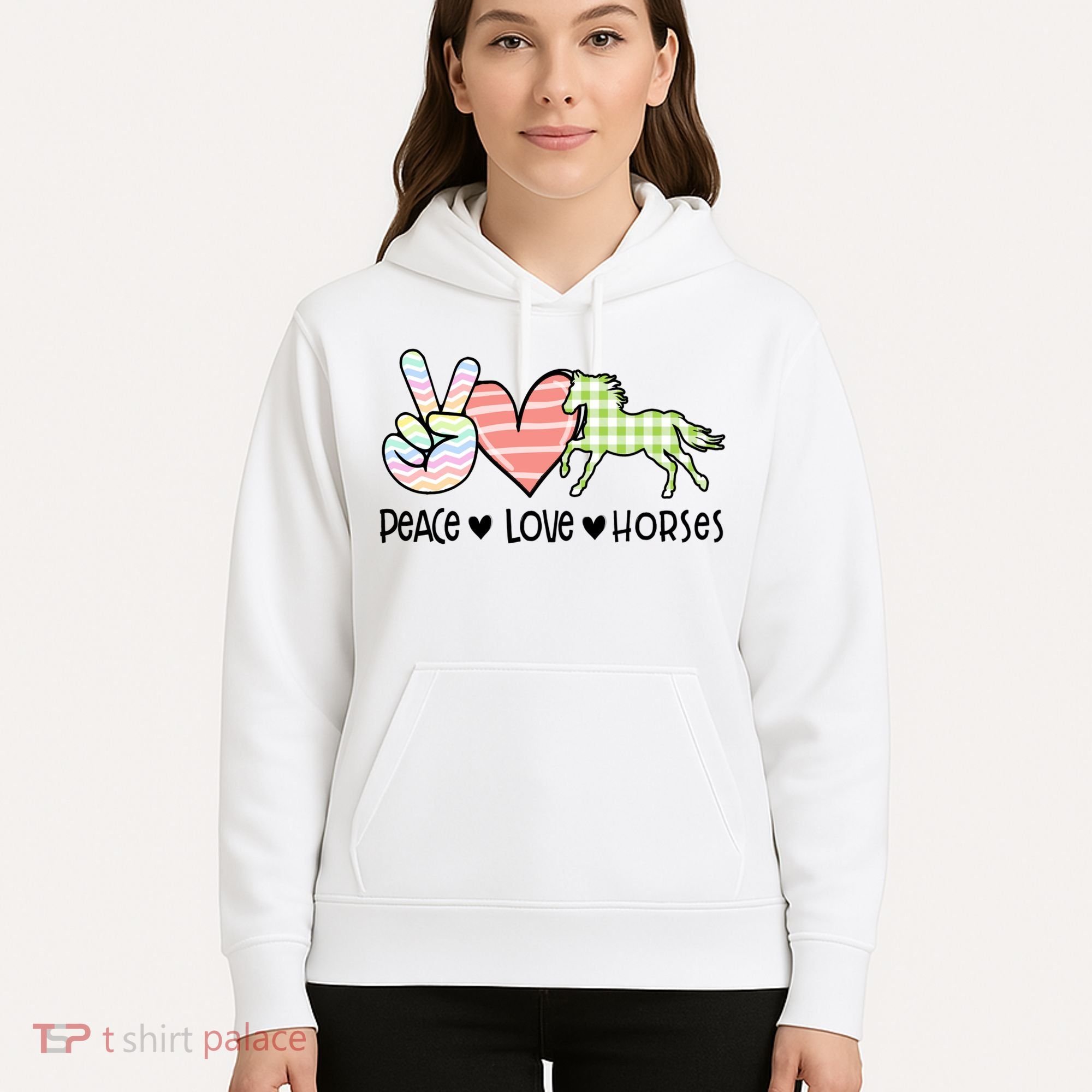 Peace Love Horses Gift Hoodie