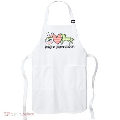 Peace Love Horses Gift Apron