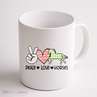 Peace Love Horses Gift Coffee Mug thumb 1
